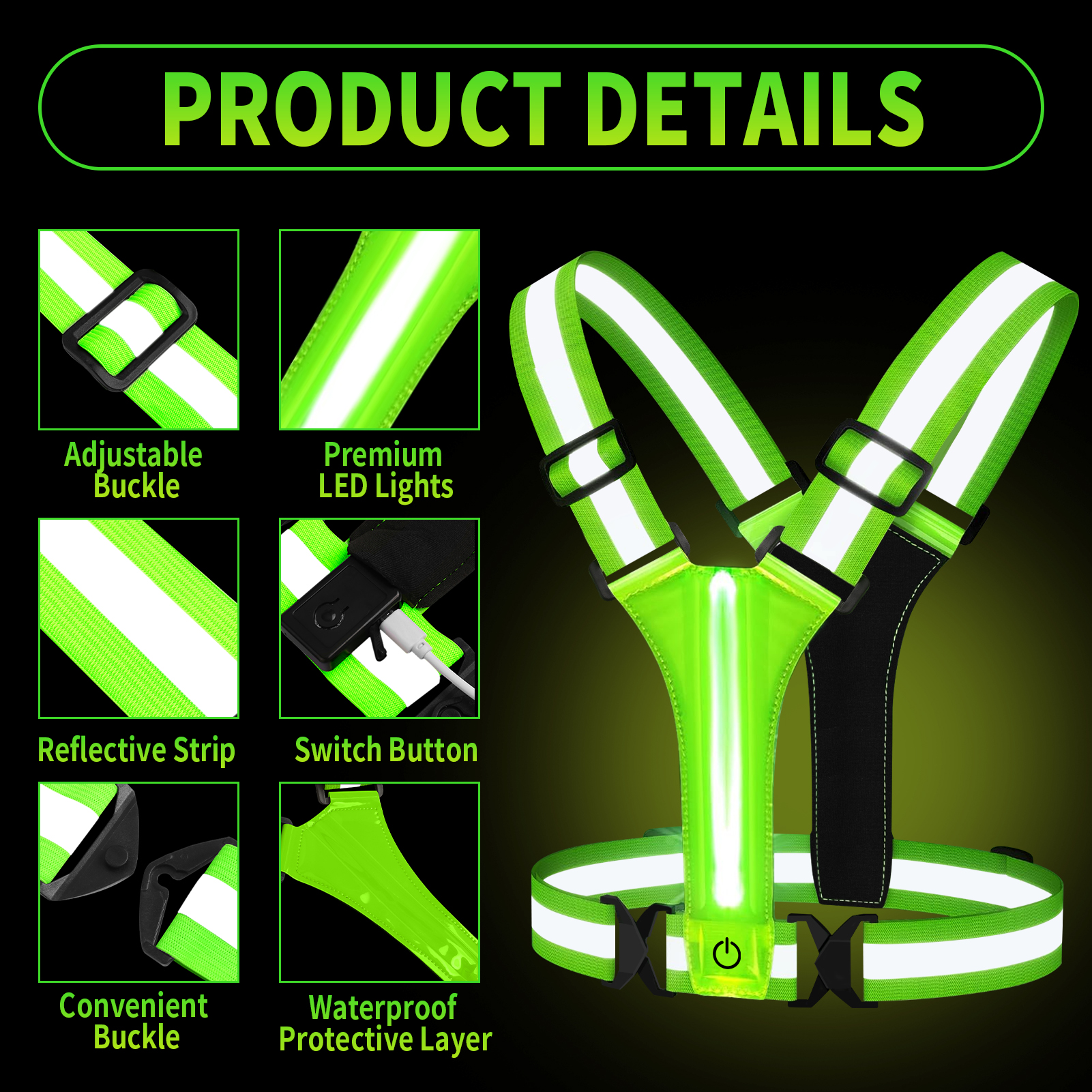 Outdoor Night Walking Safety V - Running Gear Cool avis et prix