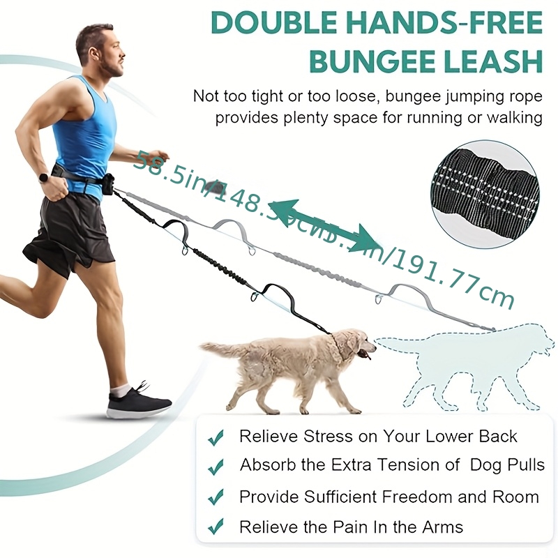Hands-Free Dog Leash, Waist Ba - Running Gear Organizer avis et prix