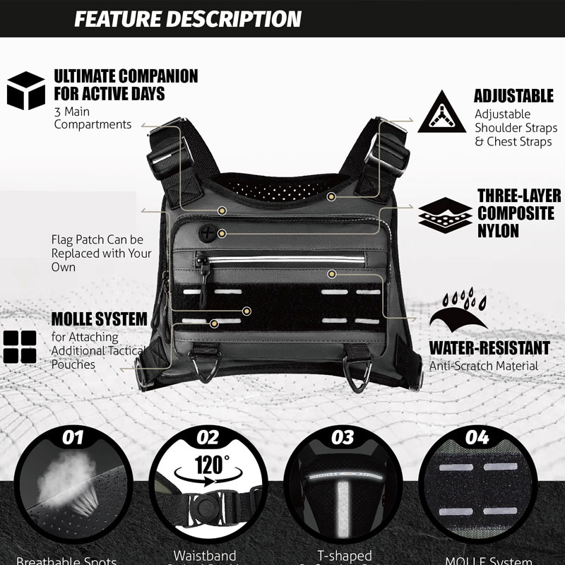 Outdoor Chest Bag For Men Fron - Running Gear Holder avis et prix